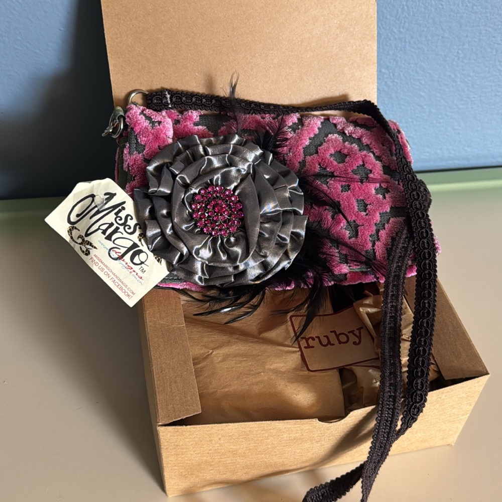 Miss Marge bohemian Pink and Gray Crossbody Bag